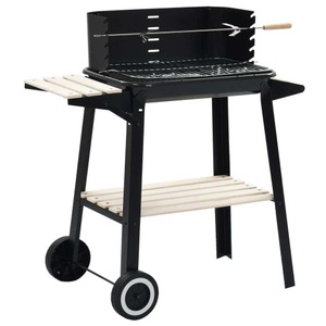 vidaXL, vidaXL Holzkohlegrill Standgrill mit Rädern, vidaXL Holzkohlegrill Standgrill mit Rädern