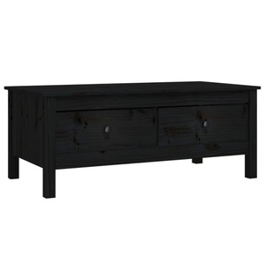 vidaXL, vidaXL Couchtisch Schwarz 100x50x40 cm Massivholz Kiefer, vidaXL Couchtisch Schwarz 100x50x40 cm Massivholz Kiefer