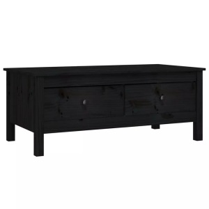 vidaXL, vidaXL Couchtisch Schwarz 100x50x40 cm Massivholz Kiefer, vidaXL Couchtisch Schwarz 100x50x40 cm Massivholz Kiefer