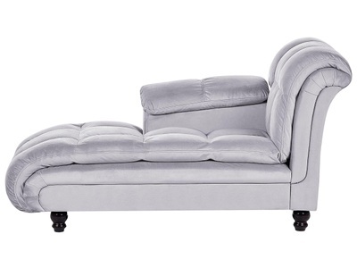 Beliani, Chaiselongue aus Samtstoff Modern LORMONT Chaiselongue aus Samtstoff Modern LORMONT, Beliani - Rechtsseitige Chaiselounge aus Samtstoff Glamourös LORMONT, One Size, Rauch