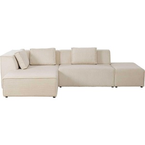 Kare Design, Ecksofa Infinity Ottomane Cord creme links, KARE Design - Ecksofa Infinity Ottomane Cord creme links, One Size, Weiss