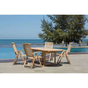 mutoni trend, Garten Sitzgruppe (5-tlg) Teakholz 240x100 natur, Garten Sitzgruppe Teakholz 240x100 natur (5-tlg)