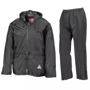 Result, Result Regenjacke »Herren Regenanzug bestehend aus und Regenhose, wasserdicht«, Result - Regenanzug bestehend aus Regenjacke und Regenhose, wasserdicht, für Herren, Schwarz, Größe XXL