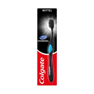 Colgate, Colgate 360° Aktivkohle Zahnbürste, Colgate 360° Aktivkohle Mittel Zahnbürste Optimale Zahnzwischenraumreinigung