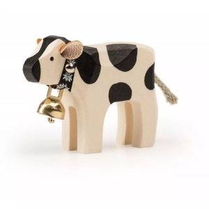 Trauffer Holzspielwaren, Trauffer Holzspielwaren Holztier Kalb mit Glocke rot / Freiburger, Zufallsauswahl, Kalb mit Glocke Freiburger