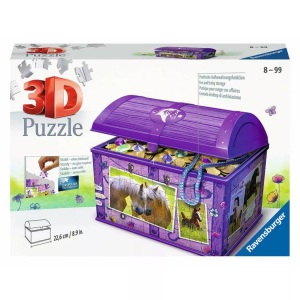 Ravensburger Verlag, Schatztruhe Pferde, Ravensburger - 3D Puzzle Schatztruhe Pferde, 216 Teile