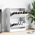 Diverse Hardware, Weisser Holz-Schuhschrank mit 2 Schuhkippern