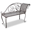 Diverse Hardware, Garten-Chaiselongue 128 cm Stahl Antik Braun