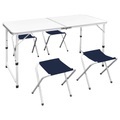 vidaXL, vidaXL Campingtisch mit 4 Klappstühlen höhenverstellbar Aluminium 120 x 60 cm