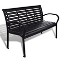 Diverse Hardware, Gartenbank 125 cm Stahl und WPC Schwarz