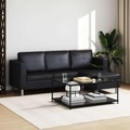 vidaXL, vidaXL L-förmiges Sofa 3-Sitzer Kunstleder Schwarz
