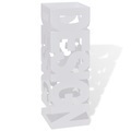 vidaXL, vidaXL Schirmhalter Schirmständer Gehstöcke Stahl weiß quadratisch 48,5 cm