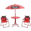 vidaXL, vidaXL 3-tlg. Garten-Bistro-Set für Kinder mit Sonnenschirm Rot