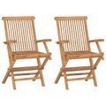 vidaXL, vidaXL Klappbare Gartenstühle 2 Stk. Massivholz Teak