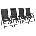 vidaXL, vidaXL Gartenstühle Klappbar 4 Stk. Aluminium und Textilene Schwarz