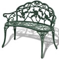 vidaXL, vidaXL Gartenbank 100 cm Aluminiumguss Grün