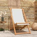 vidaXL, vidaXL Liegestuhl Teak 56×105×96 cm Creme