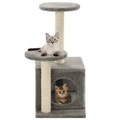 vidaXL, vidaXL Katzenbaum mit Sisal-Kratzsäulen 60 cm Grau