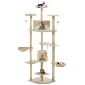 Diverse Hardware, Katzen-Kratzbaum Sisal 203 cm Beige und Weiss