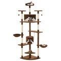 vidaXL, vidaXL Katzen-Kratzbaum mit Sisal-Kratzsäulen 203 cm Braun und Weiß