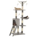 vidaXL, vidaXL Katzen-Kratzbaum mit Sisal-Säulen 138 cm Grau