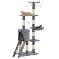 Diverse Hardware, Katzen-Kratzbaum Sisal 138 cm Grau Pfoten-Aufdruck