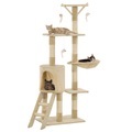 vidaXL, vidaXL Katzen-Kratzbaum mit Sisal-Säulen 138 cm Beige