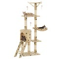 Diverse Hardware, Katzenkratzbaum mit Sisal 138 cm Beige Pfoten-Aufdruck