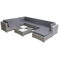 Diverse Hardware, 8-tlg. Garten-Lounge-Set mit Auflagen Poly Rattan Grau