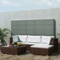 vidaXL, vidaXL 5-tlg. Garten-Lounge-Set mit Kissen Poly Rattan Braun