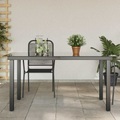 Diverse Hardware, Garten-Esstisch Glas Aluminium 150 x 90 x 74 cm Schwarz