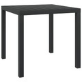 Diverse Hardware, Garten-Esstisch WPC Aluminium 80 x 80 x 74 cm Schwarz