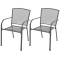 vidaXL, vidaXL Stapelbare Gartenstühle 2 Stk. Stahl Grau