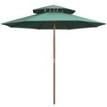 vidaXL, vidaXL Doppeldeck Sonnenschirm 270×270 cm Holzstange Grün