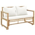 Diverse Hardware, 2-Sitzer Gartensofa mit Polstern Bambus