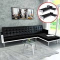 Diverse Hardware, Ecksofa mit Schlaffunktion Kunstleder Schwarz