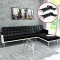 Diverse Hardware, Ecksofa mit Schlaffunktion Kunstleder Schwarz