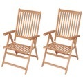 vidaXL, vidaXL Verstellbare Gartenstühle 2 Stk. Massivholz Teak