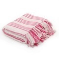 vidaXL, vidaXL Überwurf Baumwolle Streifen 125 x 150 cm Rosa und Weiss