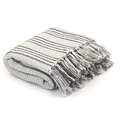 vidaXL, vidaXL Überwurf Baumwolle Streifen 125 x 150 cm Grau und Weiss