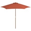 Diverse Hardware, Sonnenschirm mit Holz-Mast 270 cm Terrakotta