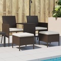 Diverse Hardware, 2-Sitzer-Gartensofa mit Tisch & Hocker Poly Rattan Braun