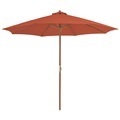 Diverse Hardware, Sonnenschirm mit Holz-Mast 300 cm Terrakotta