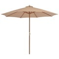Diverse Hardware, Sonnenschirm mit Holz-Mast 300 cm Taupe
