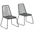 vidaXL, vidaXL Gartenstühle 2 Stk. Poly Rattan Schwarz