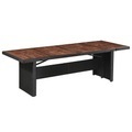 Diverse Hardware, Garten-Esstisch Poly Rattan und Massivholz 240 x 90 x 74 cm