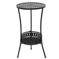 Diverse Hardware, Bistrotisch Vintage-Stil Rund Metall 40 x 70 cm Schwarz