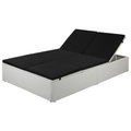 Diverse Hardware, Sonnenliege mit Auflage Poly Rattan Schwarz