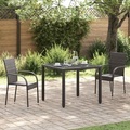 vidaXL, vidaXL Stapelbare Gartenstühle 2 Stk. Poly Rattan Braun