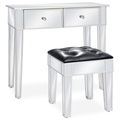 Diverse Hardware, Verspiegelter Schminktisch mit Hocker MDF und Glas